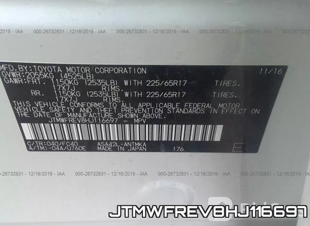 JTMWFREV8HJ116697 фото 10
