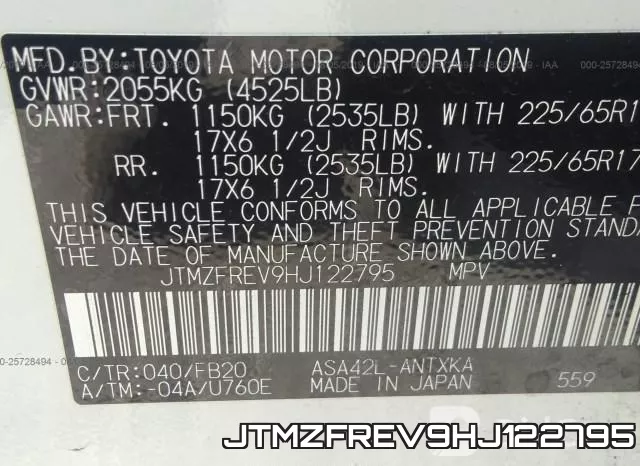 JTMZFREV9HJ122795 фото 10