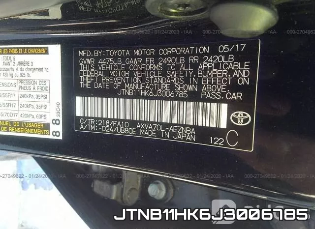 JTNB11HK6J3006785 фото 10