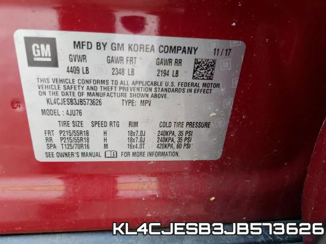 KL4CJESB3JB573626 фото 2
