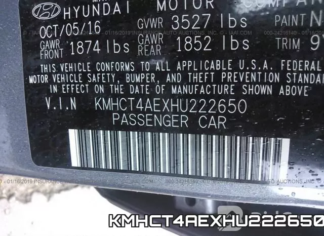 KMHCT4AEXHU222650 фото 10