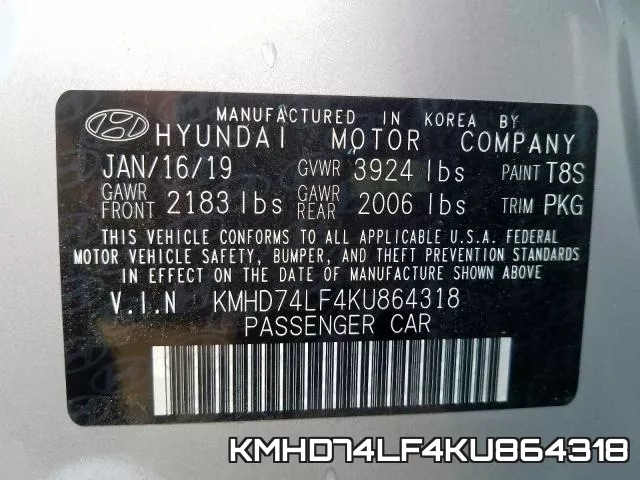 KMHD74LF4KU864318 фото 2