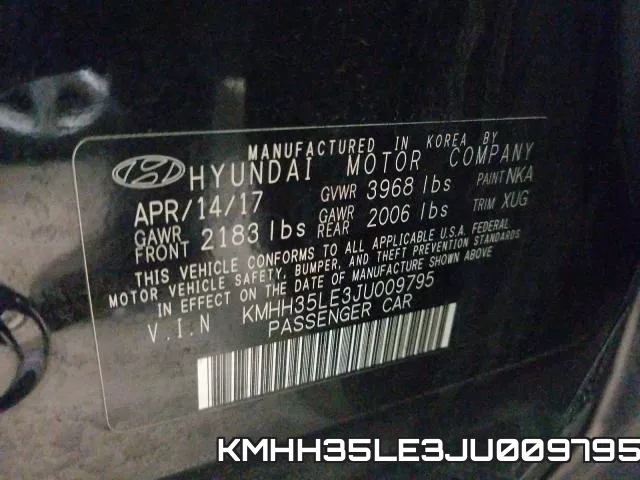 KMHH35LE3JU009795 фото 2