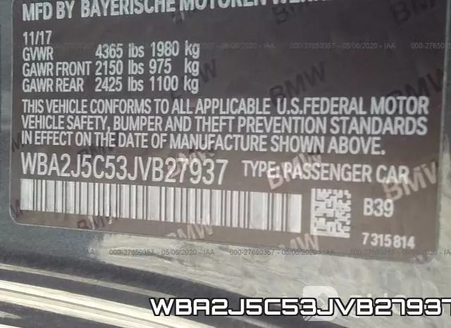WBA2J5C53JVB27937 фото 10