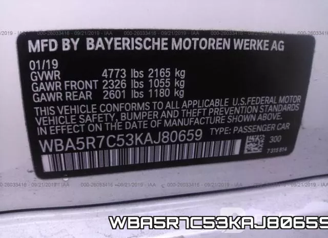 WBA5R7C53KAJ80659 фото 10