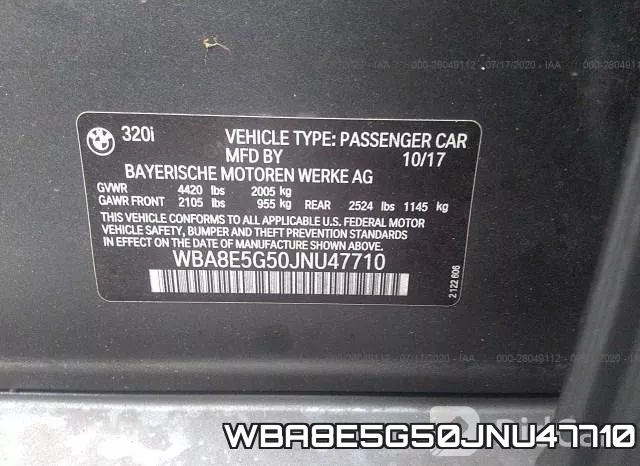WBA8E5G50JNU47710 фото 10