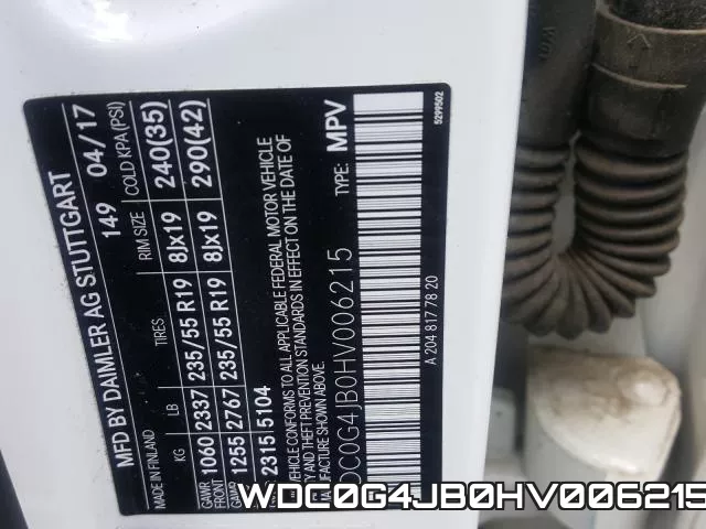WDC0G4JB0HV006215 фото 2