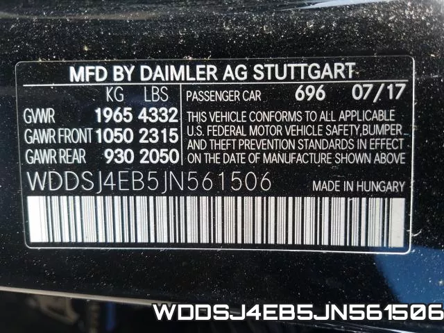 WDDSJ4EB5JN561506 фото 2