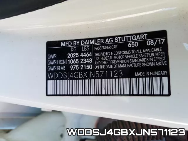 WDDSJ4GBXJN571123 фото 2
