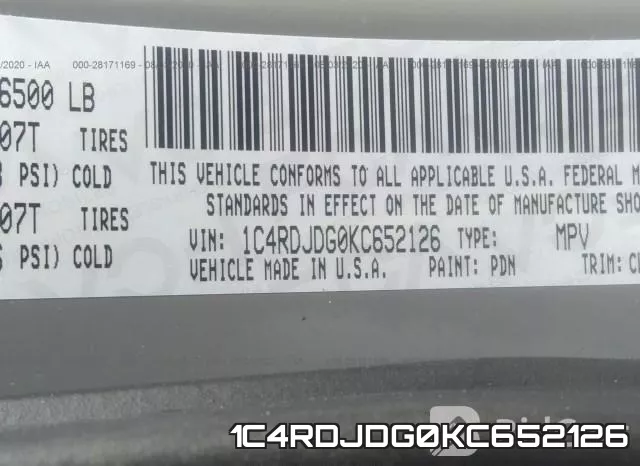 1C4RDJDG0KC652126 фото 10