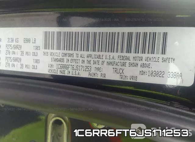 1C6RR6FT6JS171253 фото 10