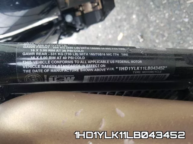 1HD1YLK11LB043452 фото 2