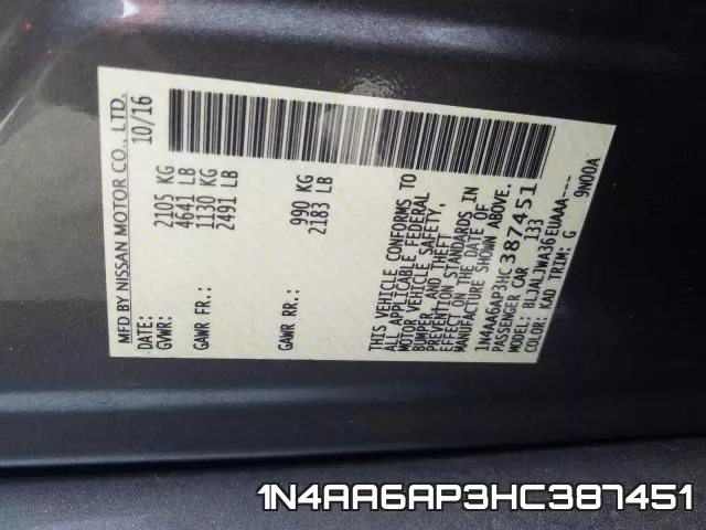 1N4AA6AP3HC387451 фото 2