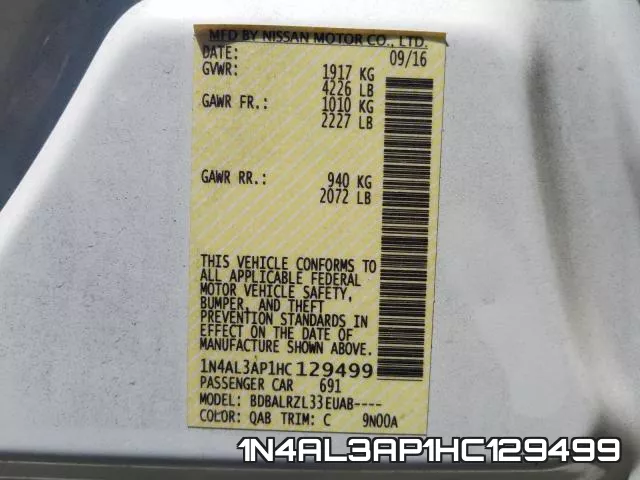 1N4AL3AP1HC129499 фото 2