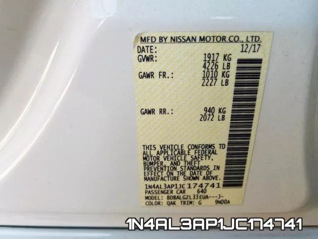 1N4AL3AP1JC174741 фото 2