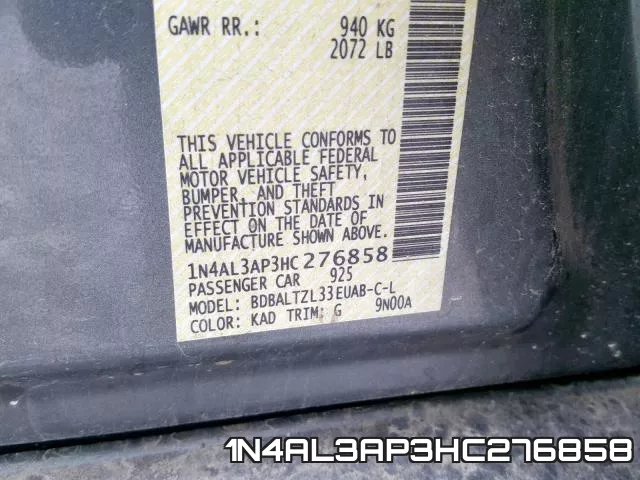 1N4AL3AP3HC276858 фото 2