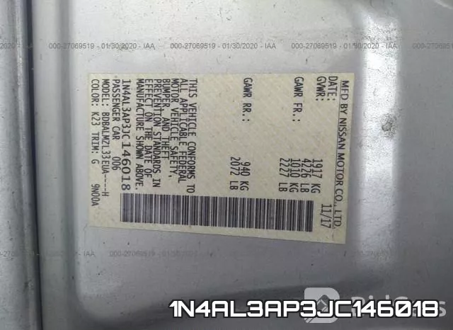 1N4AL3AP3JC146018 фото 10