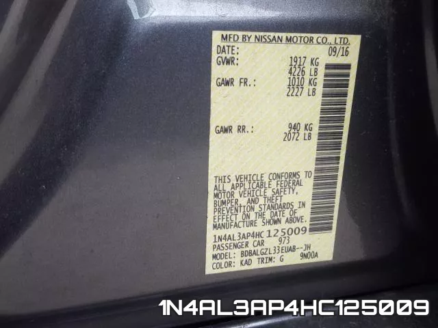 1N4AL3AP4HC125009 фото 2