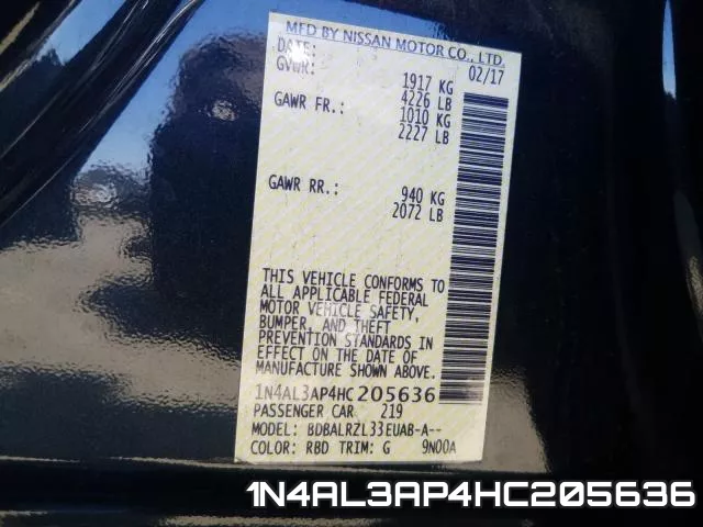 1N4AL3AP4HC205636 фото 2
