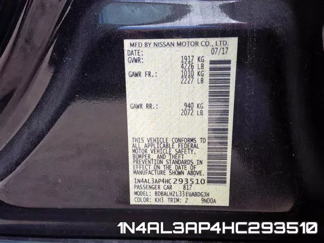 1N4AL3AP4HC293510 фото 2