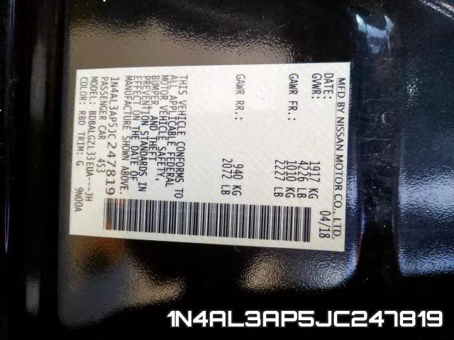1N4AL3AP5JC247819 фото 2