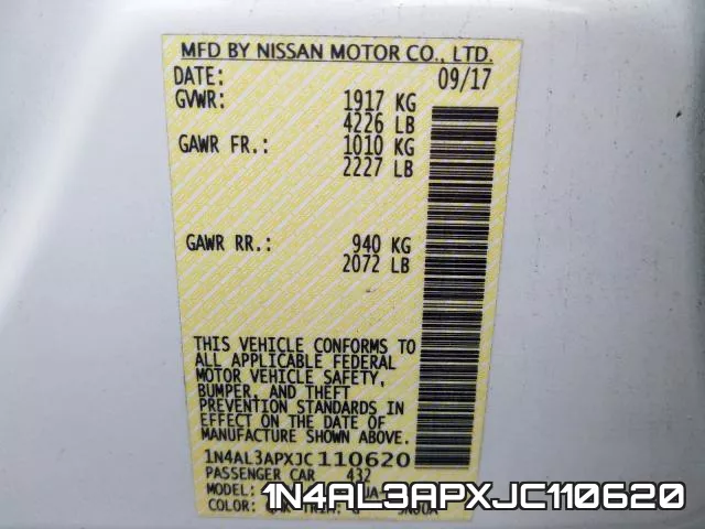 1N4AL3APXJC110620 фото 2