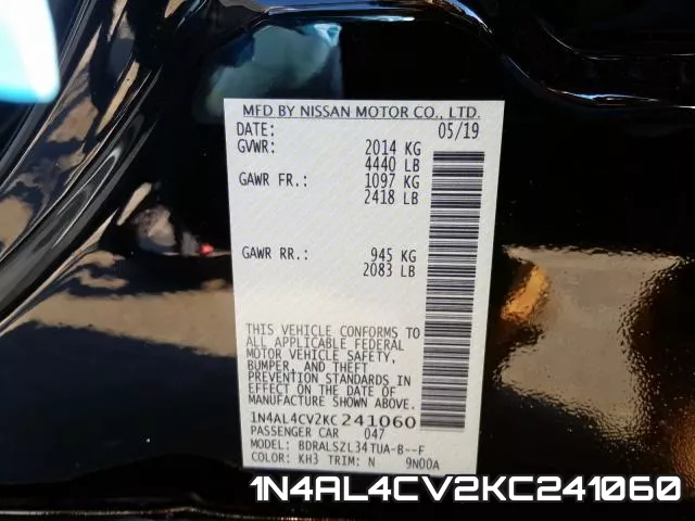1N4AL4CV2KC241060 фото 2