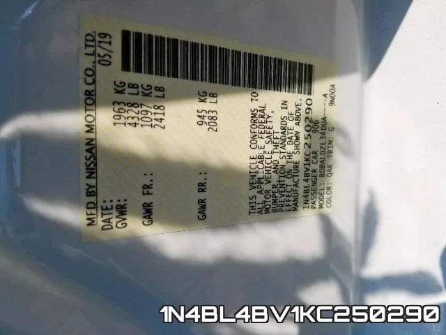 1N4BL4BV1KC250290 фото 2