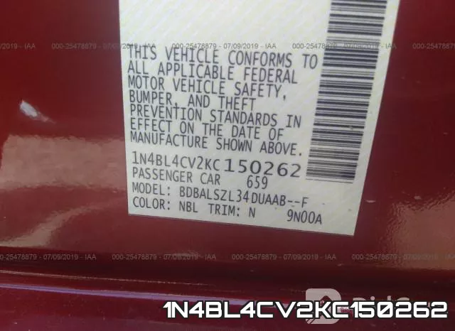 1N4BL4CV2KC150262 фото 9