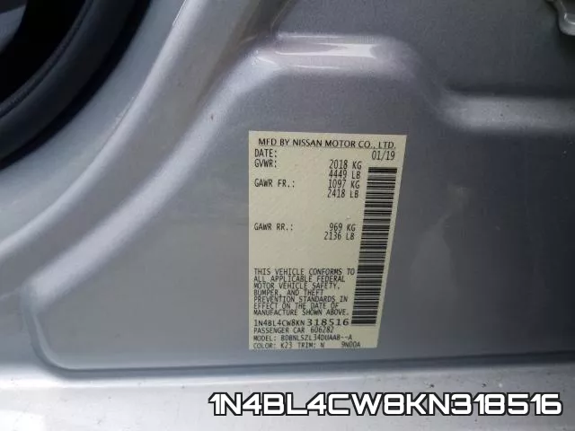 1N4BL4CW8KN318516 фото 2