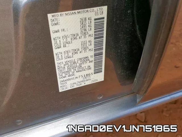 1N6AD0EV1JN751865 фото 2