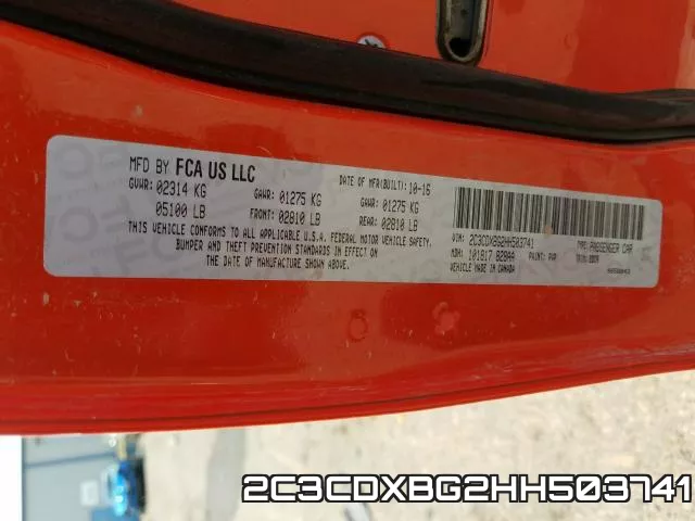2C3CDXBG2HH503741 фото 2