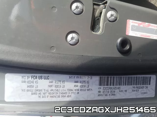 2C3CDZAGXJH251465 фото 2