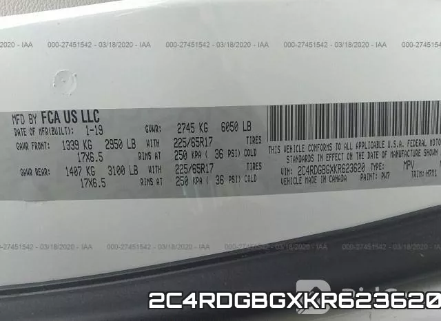 2C4RDGBGXKR623620 фото 10