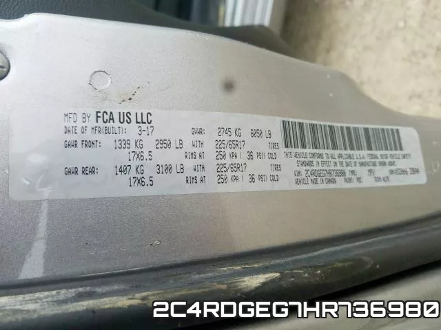 2C4RDGEG7HR736980 фото 2