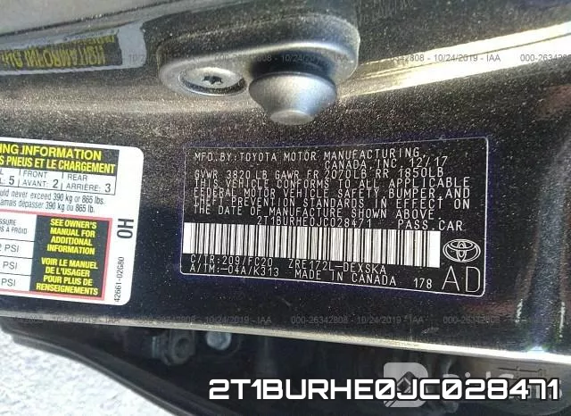 2T1BURHE0JC028471 фото 10