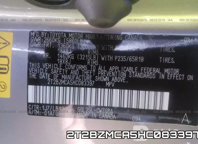 2T2BZMCA5HC083397 фото 10