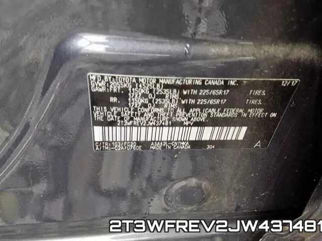2T3WFREV2JW437481 фото 2
