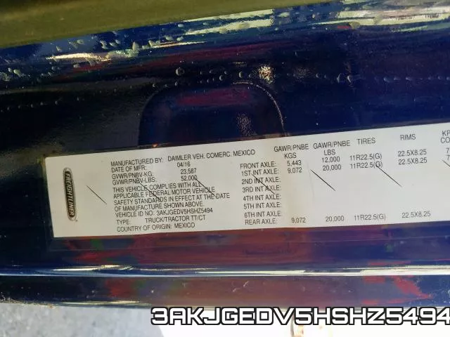 3AKJGEDV5HSHZ5494 фото 2