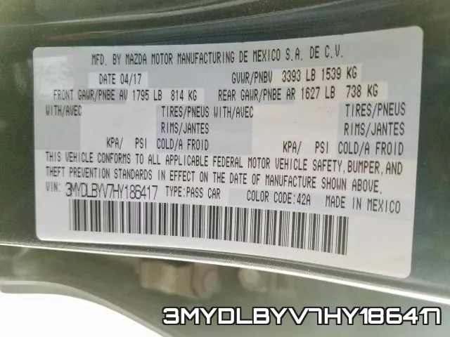 3MYDLBYV7HY186417 фото 2