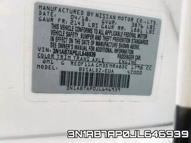3N1AB7AP0JL646939 фото 2