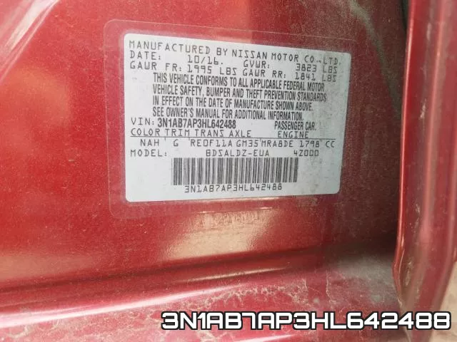 3N1AB7AP3HL642488 фото 2