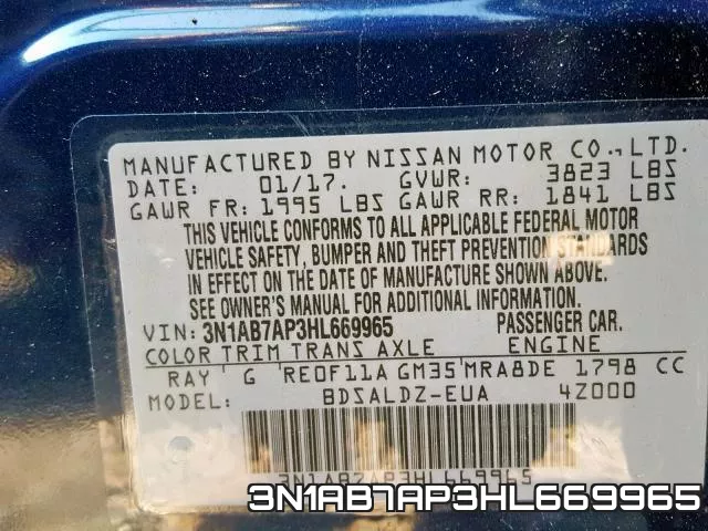 3N1AB7AP3HL669965 фото 2