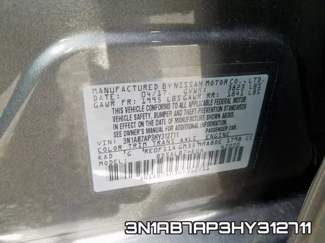 3N1AB7AP3HY312711 фото 2