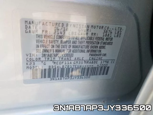 3N1AB7AP3JY336500 фото 2
