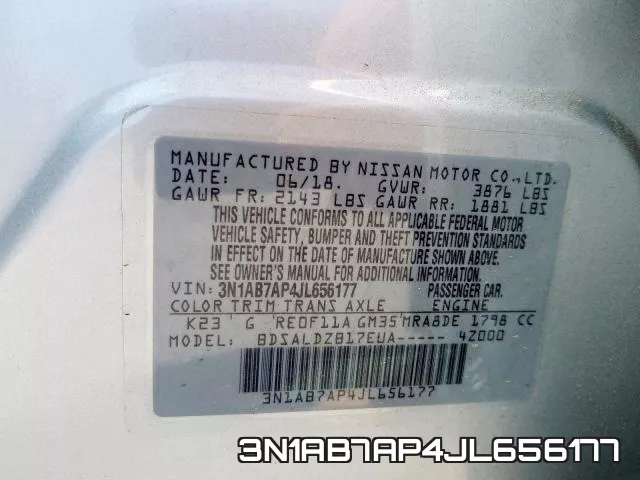3N1AB7AP4JL656177 фото 2