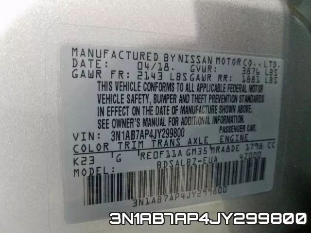 3N1AB7AP4JY299800 фото 2