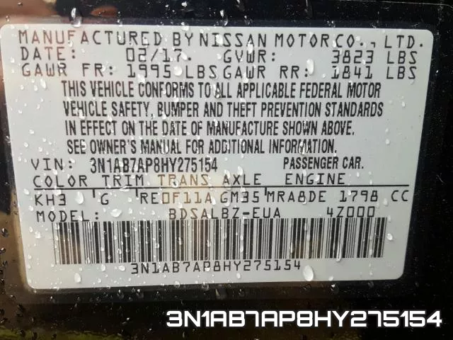 3N1AB7AP8HY275154 фото 2