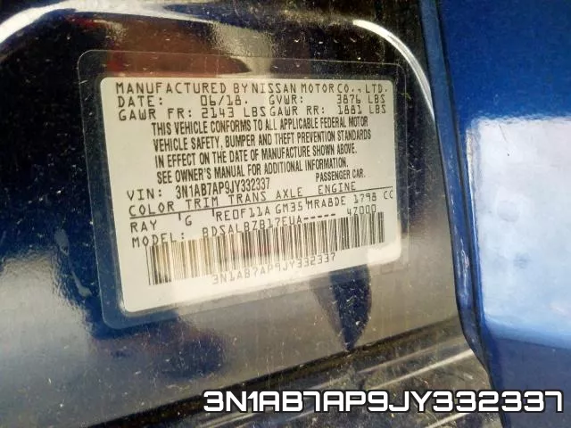 3N1AB7AP9JY332337 фото 2