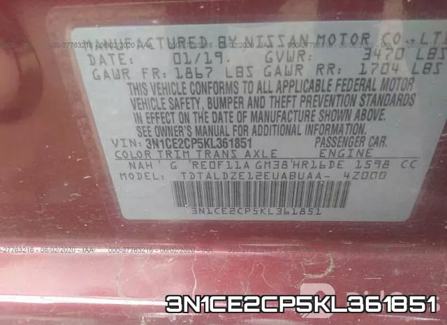3N1CE2CP5KL361851 фото 10